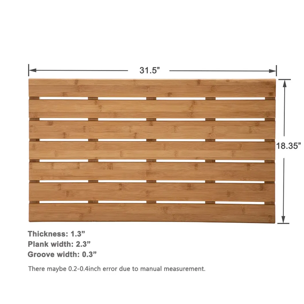 Heavy Duty Non Slip Large Waterproof Bamboo SPA Shower Bath Mat