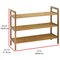 3-Tier Long Natural Bamboo Shoe Rack for Living Room
