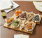 4 PCS Ceramic Appetizer Dipping Bowls with Bamboo Tray