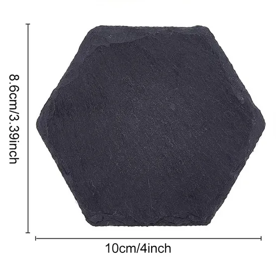 Heat - Resistant Hexagonal Slate Coasters for Coffee and Tea