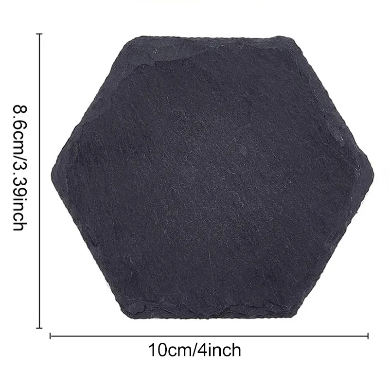 Heat - Resistant Hexagonal Slate Coasters for Coffee and Tea