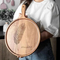 Hot Selling Custom Round Acacia Wood Serving Tray with Handle