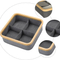 Bamboo Circle Oxford Cloth Fabric Drawer Storage Box for Household Underwear, Sock, Sundries and Snack Classification