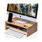 Double-Layer Bamboo Desktop Storage Shelf Computer Riser Monitor Stand
