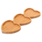 Attractive 3 Divided Heart - Shaped Wooden Tray Bamboo Plate for Serving Food