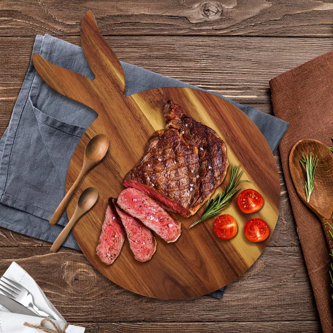 Premium Acacia Wood Charcuterie Board with Elegant Carvings