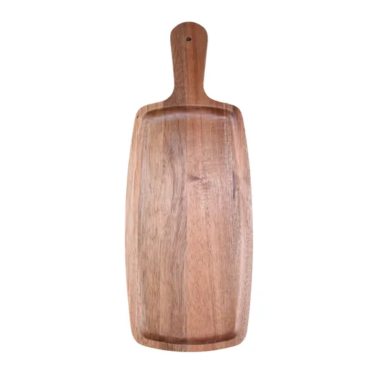 Multifunctional Wood Plate Wood Snack Tray with Handle