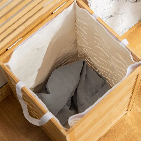 Household Bamboo Fabric Laundry Storage Basket Storage Rack for Dirty Clothes