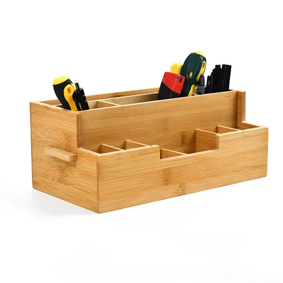 Bamboo Desktop Storage Organizer Box for Office and Home