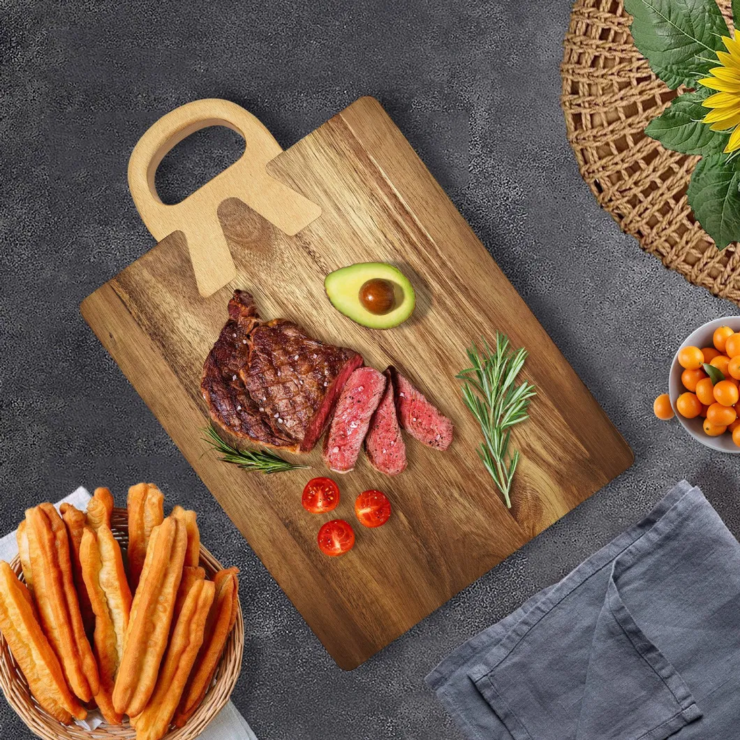 Extra Large Acacia Wood Reversible Serving and Chopping Board with Handle