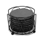 Decorative Slate Cup Coasters with Elegant Metal Holder