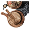 Functional Custom Round Acacia Wood Charcuterie and Cheese Serving Tray with Handle Bulkbuy