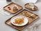 Oval Shape Plate Wooden Party Serving Tray for Food