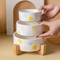 Ceramic Pet Dog Cat Bowl with Bamboo Wooden Base