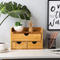 Office and Home Supplies 3-Layer Bamboo Desktop Storage Box for Cosmetics and Sundries Storage