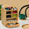 360° Rotating 15-Compartment Bamboo Pen Holder Organizer Cosmetic Organizer Shelf
