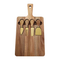 Sustainable Paddle Shape Acacia Wooden Cheese Board with 4 Cheese Knfe Set