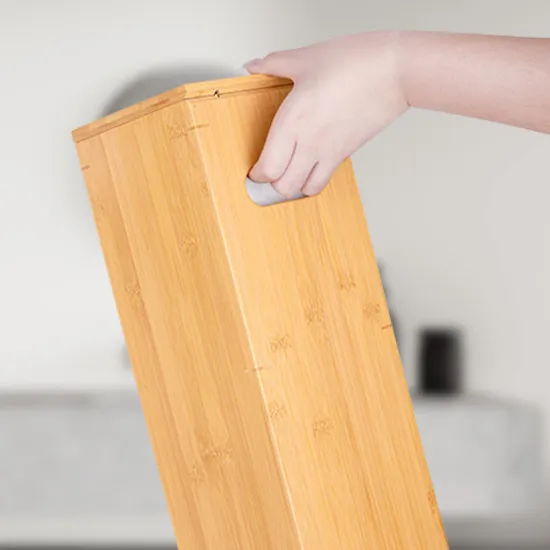 Bamboo Toilet Paper Holder - Fits 3 Mega Accessories - Natural, 5.9 X 5.9 X 16.1 Inches