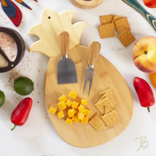 Tropical Pineapple Bamboo Serving Board for Fruits and Snacks