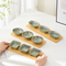 Set of 4 Ceramic Seasoning Dipping Bowls with Bamboo Serving Tray for Sush and Sauce