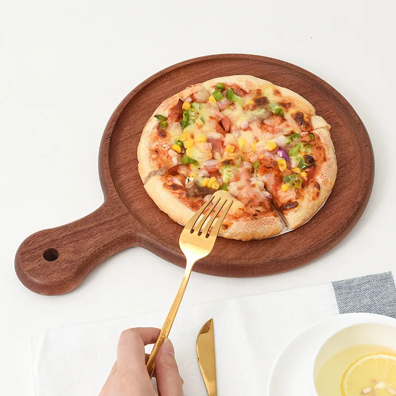 Wholesale Paddle Shape Ebony Wood Serving Tray with Handle