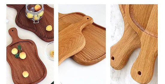 Wholesale Paddle Shape Ebony Wood Serving Tray with Handle