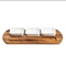 Acacia Cheese Board Serving Tray with 4 Ceramic Bowls