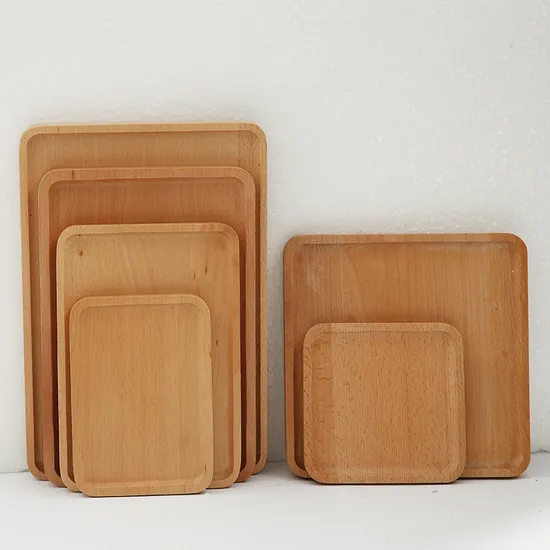 Japanese Style Rectangle Beech Wood Serving Plate Snack Plate