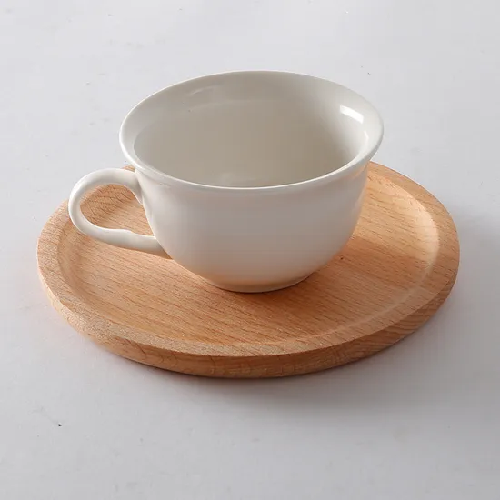 Heavy Duty Decorative Round Beech Wood Dessert and Dinner Plate Set