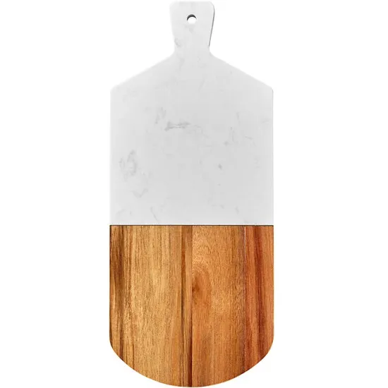 Black Marble and Acacia Wooden Cheese Board Charcuterie Board for Kitchen