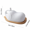 Bamboo Butter Dish with Elephant Shape Ceramic Lid for Countertop Kitchen