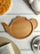 Tea-Pot Shaped Beech Wood Snack Dessert Plate