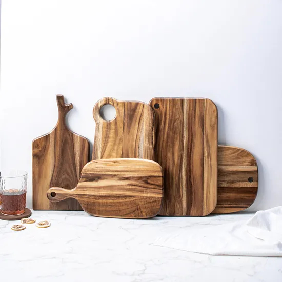 Practical Double-Sided Acacia Wood Serving Board Cutting Board for Kitchen