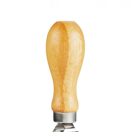 Half Moon Knife and 20 Cm Bamboo Wood Board with Double Blade Steel Herb Chopper