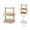 2-Layer Bamboo Food Storage Basket with Handle and 12 PCS Glass Bowls for Restaurant