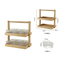 2-Layer Bamboo Dessert Fruit Tray with Handle and 8 PCS Glass Bowls for Restaurant