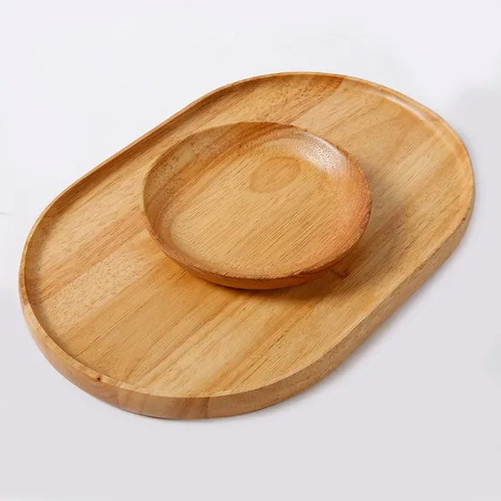 Manufacture Oval and Round Shape Beech Wood Food Tray / Plate for Home