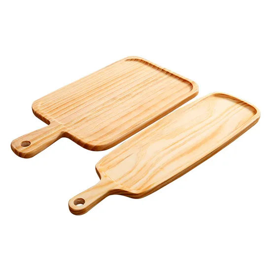 Custom Paddle Shape Pine Wood Serving Plate / Tray for Food
