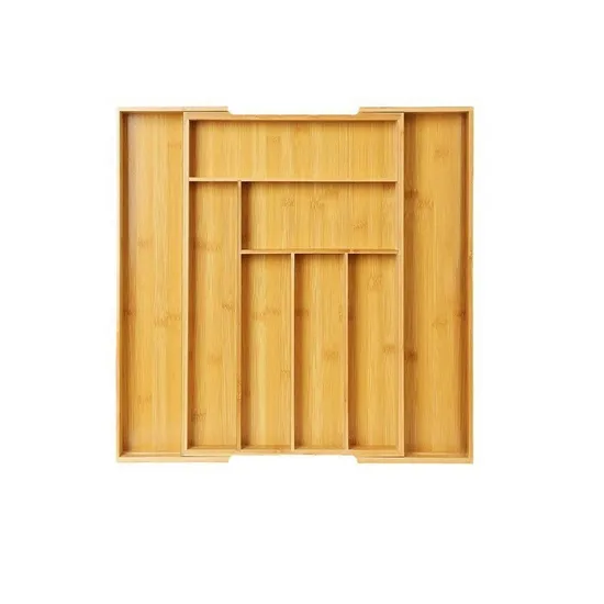 Expandable Bamboo Cutlery Tray Drawer Divider Organizer