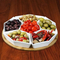 6-Compartment White Ceramic Appetizer and Condiment Server Set with Bamboo Tray