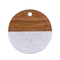 Marble and Acacia Wood Cheese Board Charcuterie Chopping Board with Handle