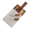 Marble and Acacia Wooden Serving Board with Cheese Knives Set and Handle
