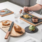 Round Slate Cheese Serving Board with Handle