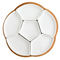 Round Wooden Tray with 3 Divived Ceramic Dishes for Appetizer / Snack / Desser