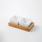 Bamboo Tray Ceramic Serving Dishes Platter Set