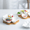 5-Grid Ceramic Salad Bowl & Sauce Dish with Bamboo Serving Tray for Afternoon Tea, Fruits, Desserts & Nuts