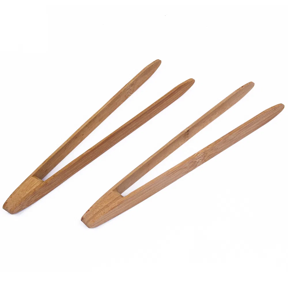 Bamboo Wood Tongs for Charcuterie, Toaster, Food and Kitchen