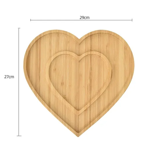 Heart Shape Bamboo Divided Plate for Kids