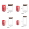 Clear Decorative Glass Organizer Bottle Canister Pantry Jar with Air Tight Wooden Lid