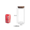 Wholesale Square Glass Storage Food Jar with Bamboo Wooden Lid